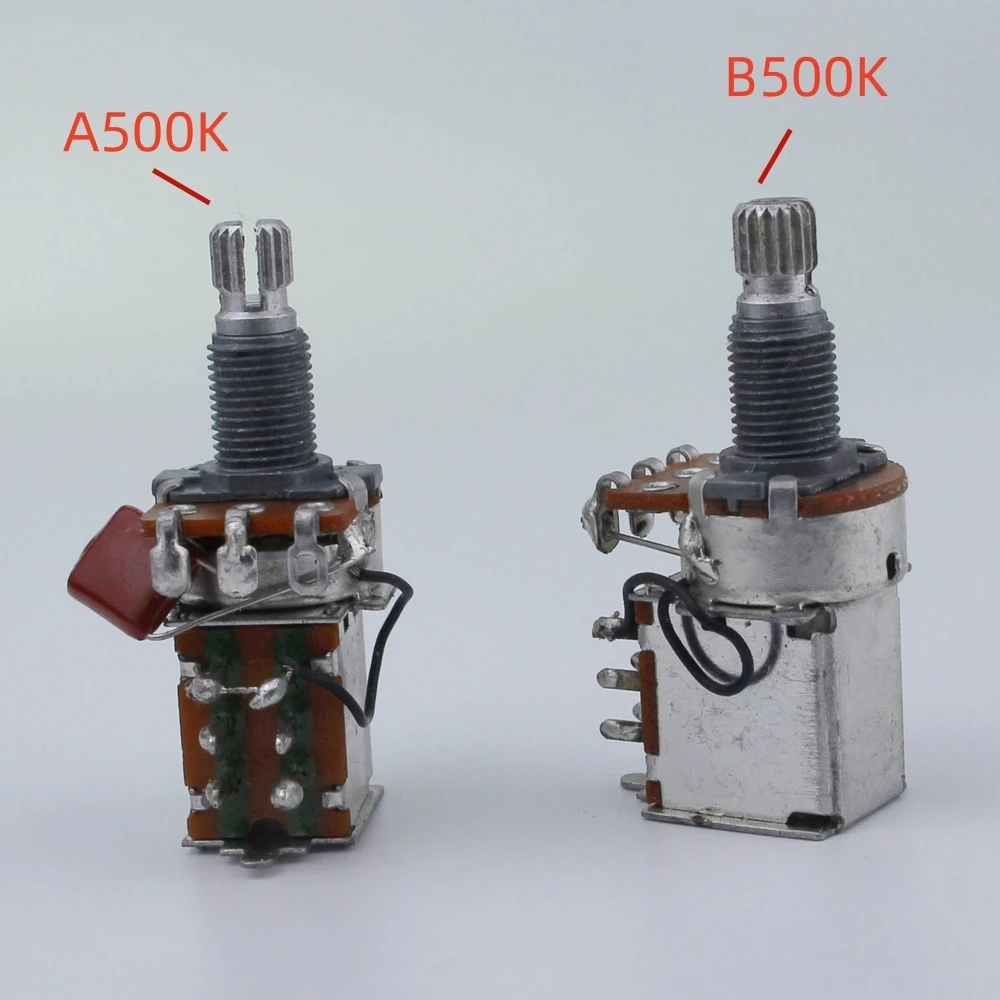 Alpha 500k Audio Taper Push/Pull Pot for Guitar/Bass Potentiometer A500K/B500K With Solder Joints