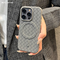 For Magsafe Magnetic Wireless Charge Case For iPhone 16 15 14 12 13 Pro Max 11 Breathable Cooling Woven Grid Soft Silicone Cover