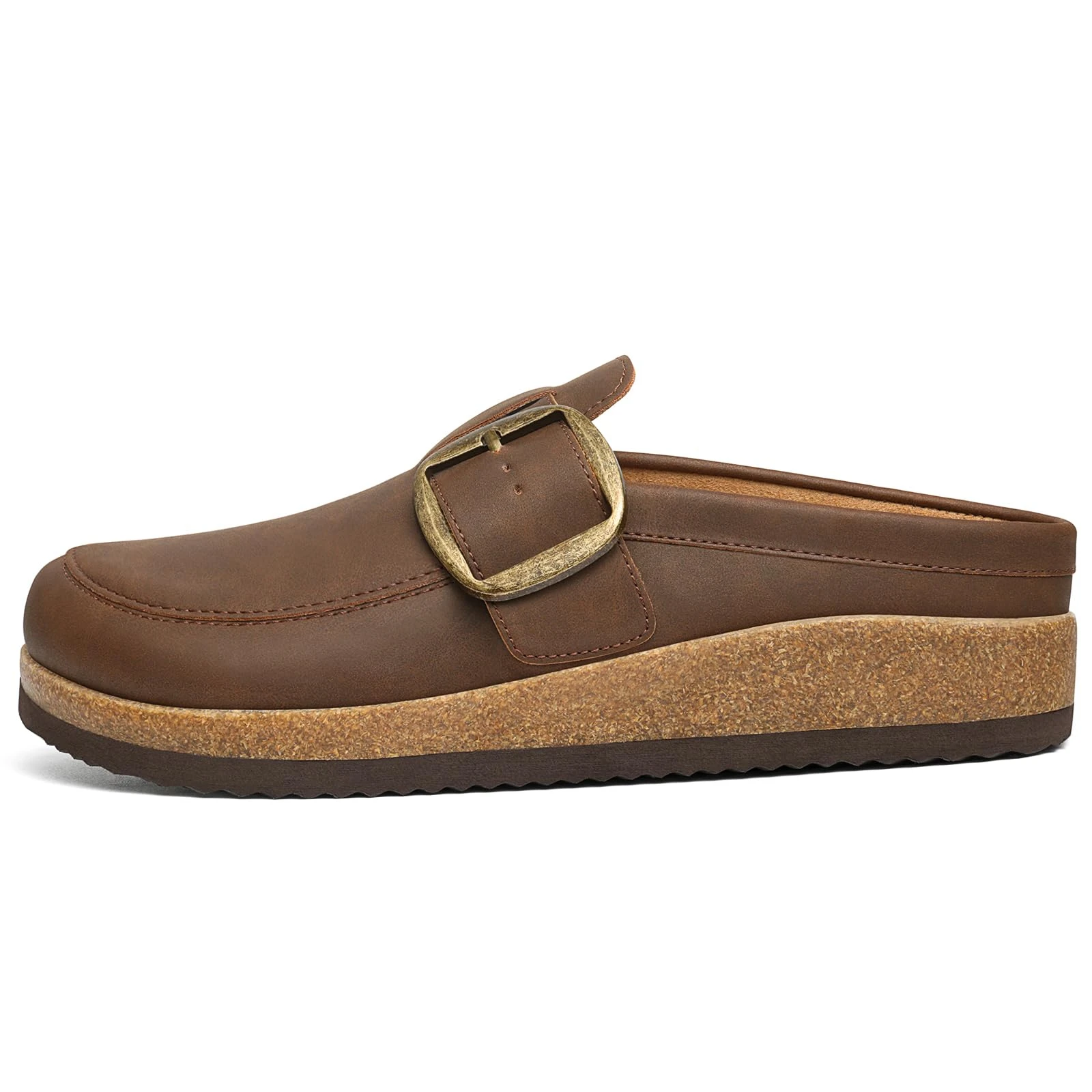 Comwarm Damen Clogs aus veganem Leder, klassisches Loafer-inspiriertes Design, Mules mit weicher Schaumstoffzwischensohle, Outdoor-Slipper für Damen – Detail 10