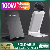 100W Wireless Charger Stand Pad For iPhone 15 14 13 12 11 Pro X XS Max XR 8 Samsung Xiaomi Induction Fast Charging Dock Station
