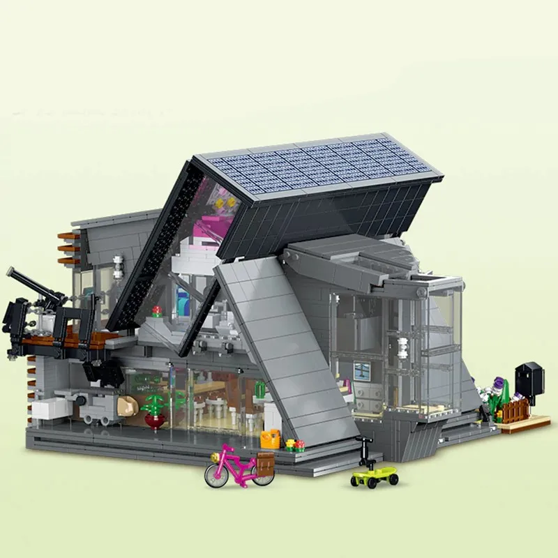 Conjuntos de edifícios da casa lambda, modelo de loja de apartamentos de arquitetura da cidade, presente, kit de modelo de blocos de edifícios modulares 3832 peças