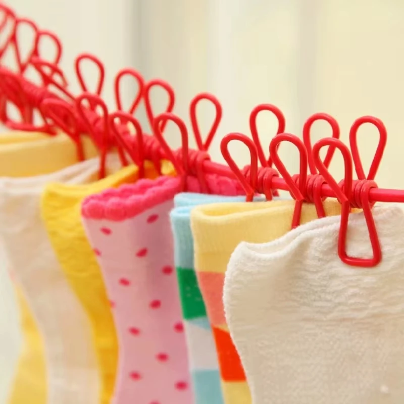 

Outdoor Camping Non-slip stretch clothesline With 12Clips Travel Stretchy Clothesline Sock Line Hanging Laundry Drying Rope