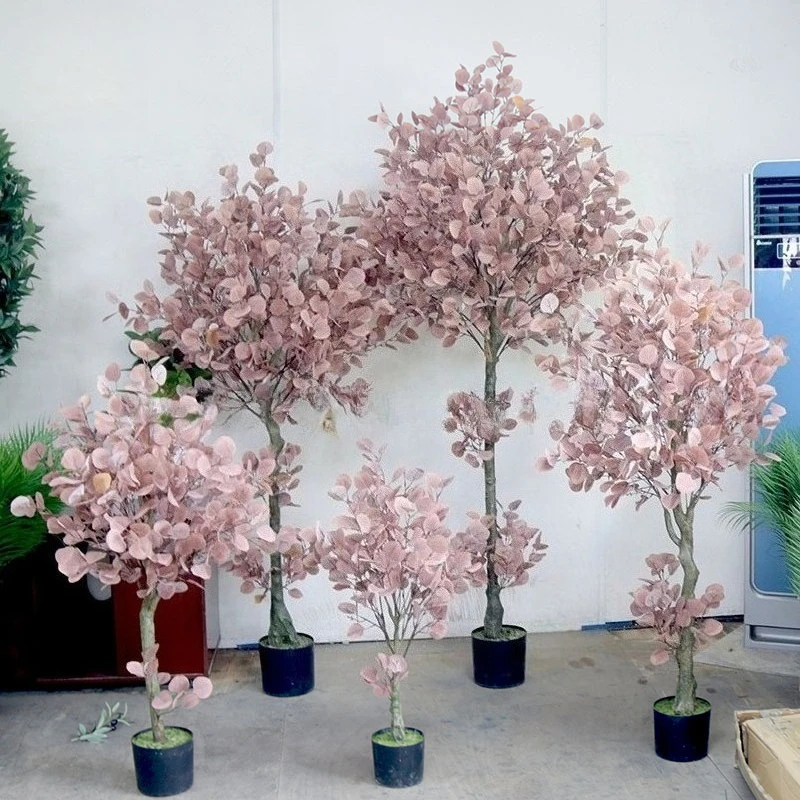 

New Chinese style simulation money tree large potted home exhibition hall decoration fake tree floor window decoration plant