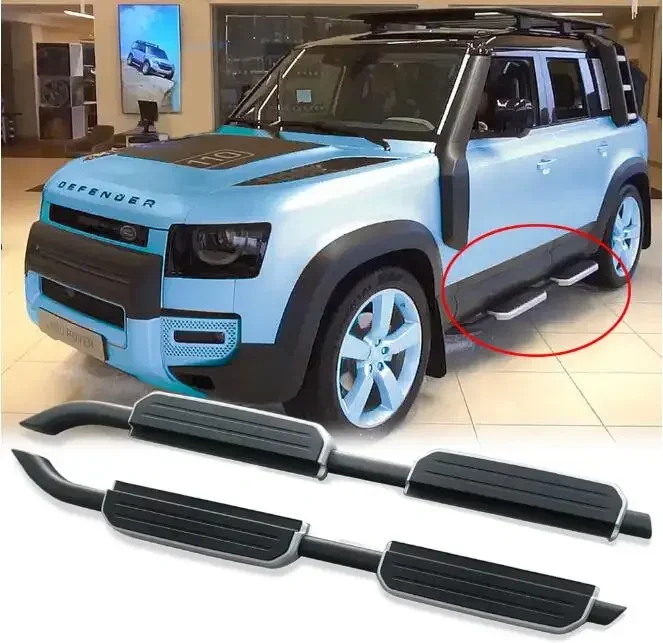 New！ Running Board For Land Rover  Defender 110 2020 2021 2022 2023 Aluminum Alloy Side Step Bar Guard Pedals