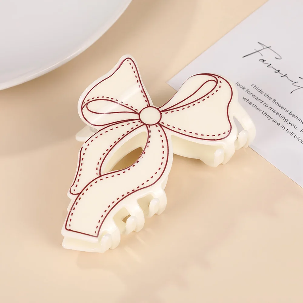 女性用の特大アクリルヘアクリップ,蝶ネクタイ,ファッショナブルな黒と白のライン,ポニーテール,サメのヘアピン,ヘアアクセサリー,新しい