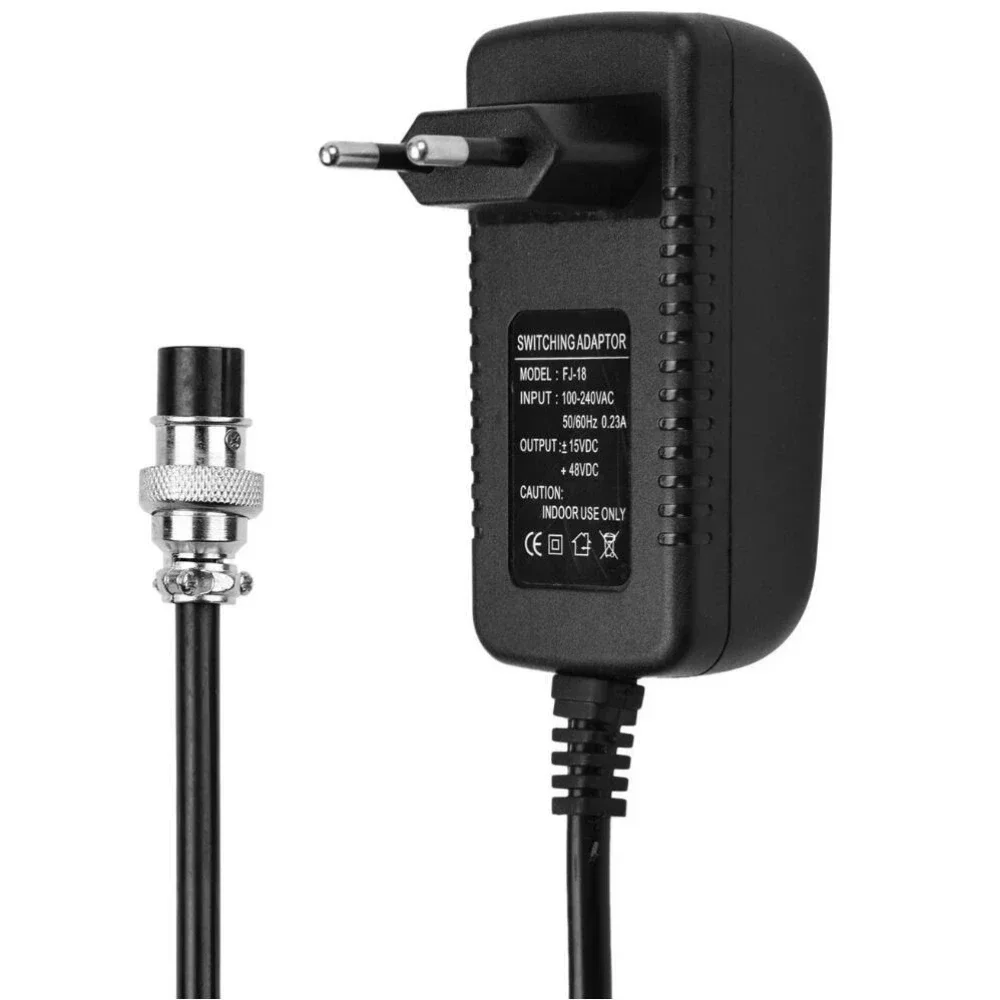 แหล่งจ่ายไฟสำหรับคอนโซลผสมอะแดปเตอร์ AC 15V 230mA ขั้วต่อทรงกลม4ขาแบบสากลสำหรับอินพุต16ช่อง100-240V