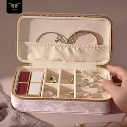 TAIMY Boîte à bijoux en velours en peluche pour bagues, colliers, organisateur de rangement, cadeau personnalisé, logo personnalisé gratuit, bijoutier, étui d'emballage adapté aux voyages d'affaires, portable