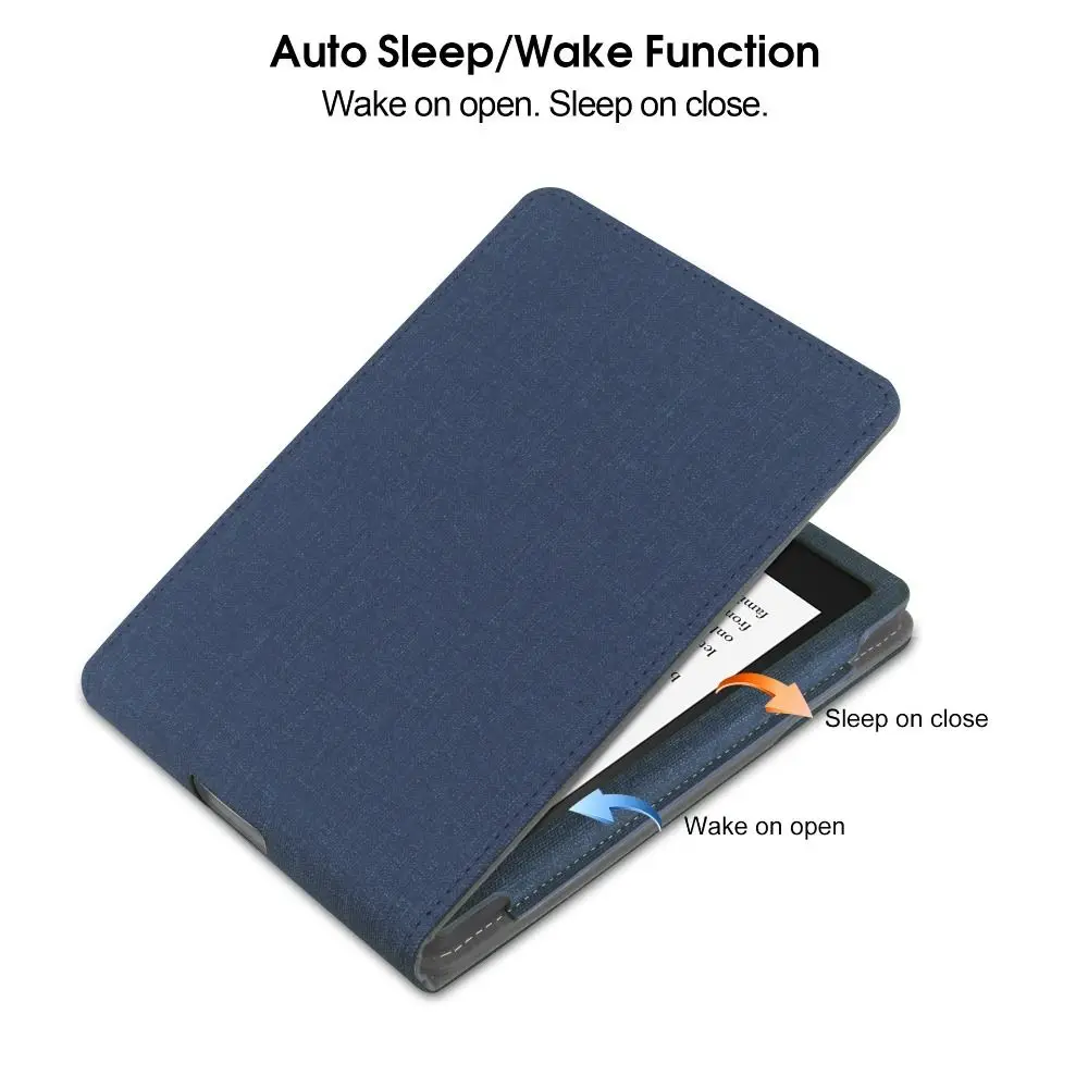 6 inch e-Reader Stand Case Auto Wake/Sleep PU Leather C2V2L3 Protective Shell Dual Hand Strap Shockproof Funda for Kindle 2022