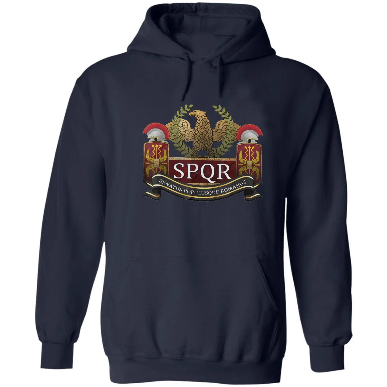 Roman Empire Army SPQR Eagle Emblem Roman Legion Symbol Pullover Hoodie New 100% Cotton Comfortable Casual Mens Sweatshirts