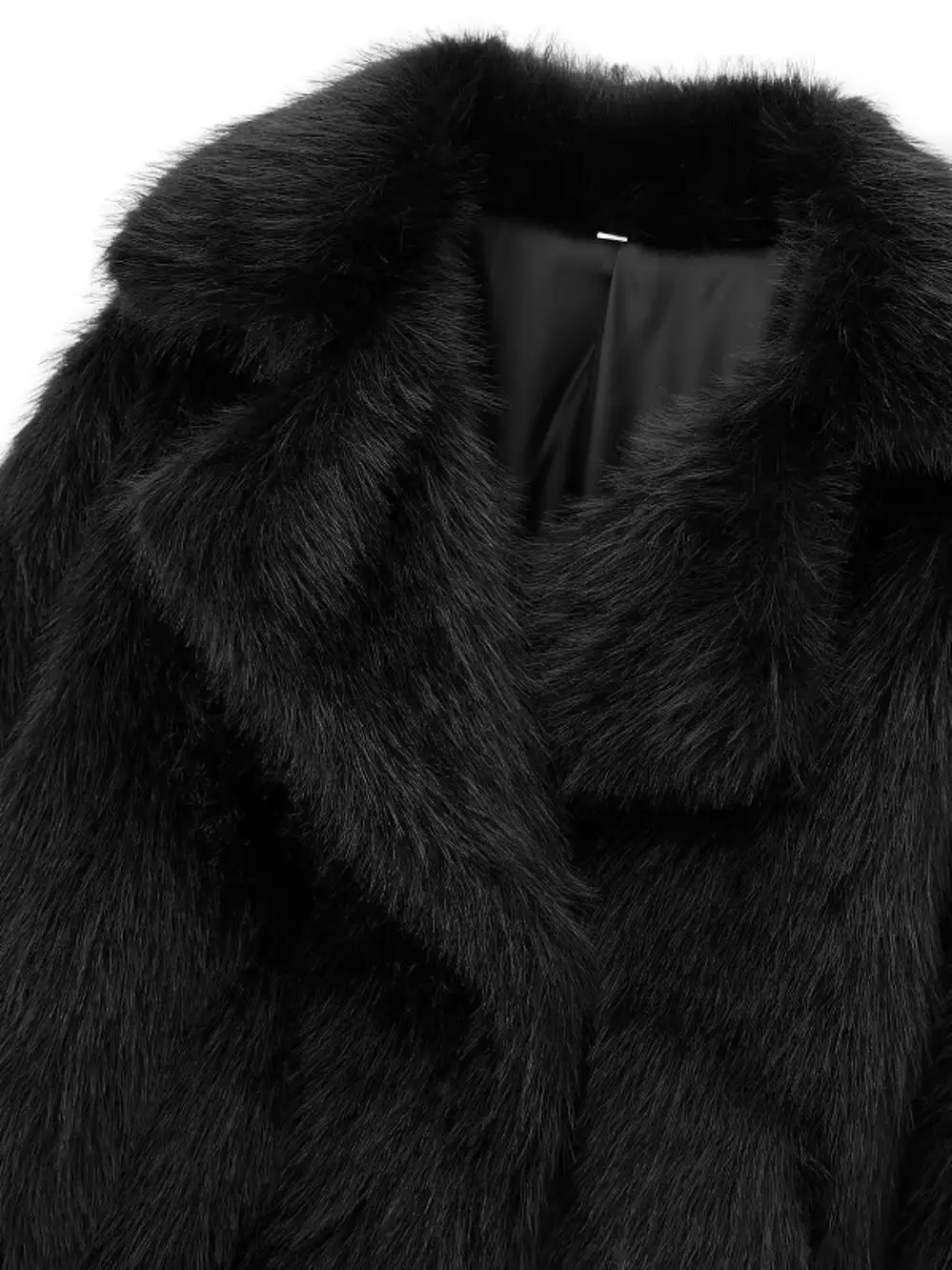 JNLEAOG femmes Faion Design effet fourrure artificielle Jaet automne nouveau Sle 43602 Thiened longue Sve Stand Version