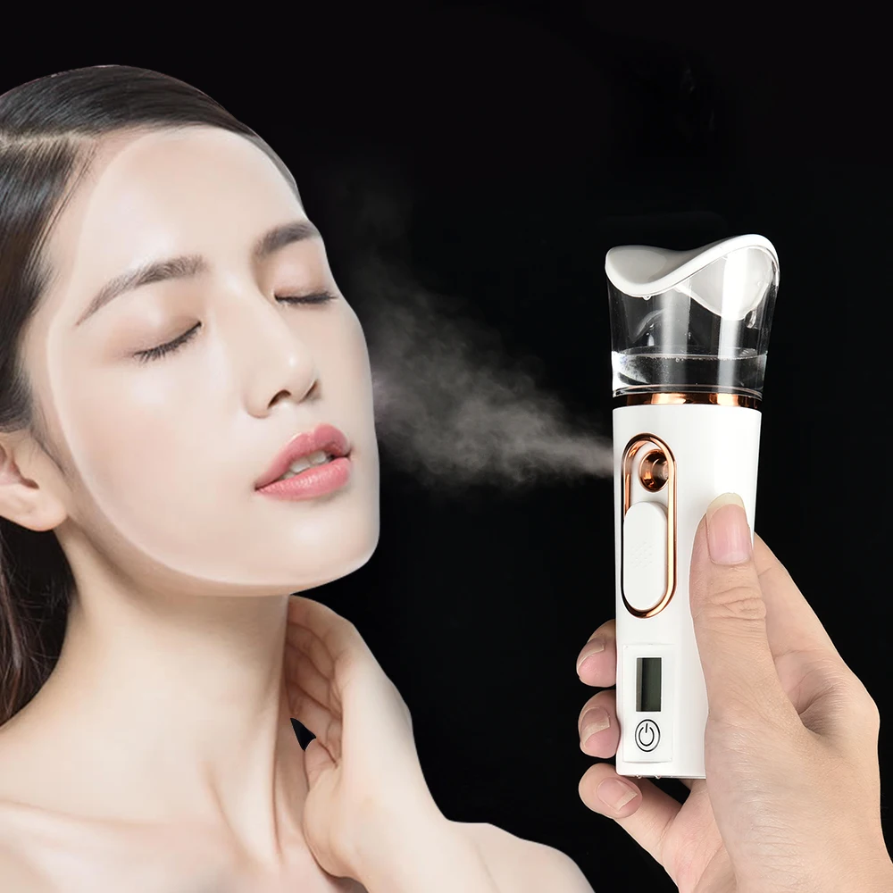 Mist Sprayer Handheld Nano Beauty Instrument Mini Hydrating Humidifier Skin Care LED Display Portable Facial Steamer Nebulizer