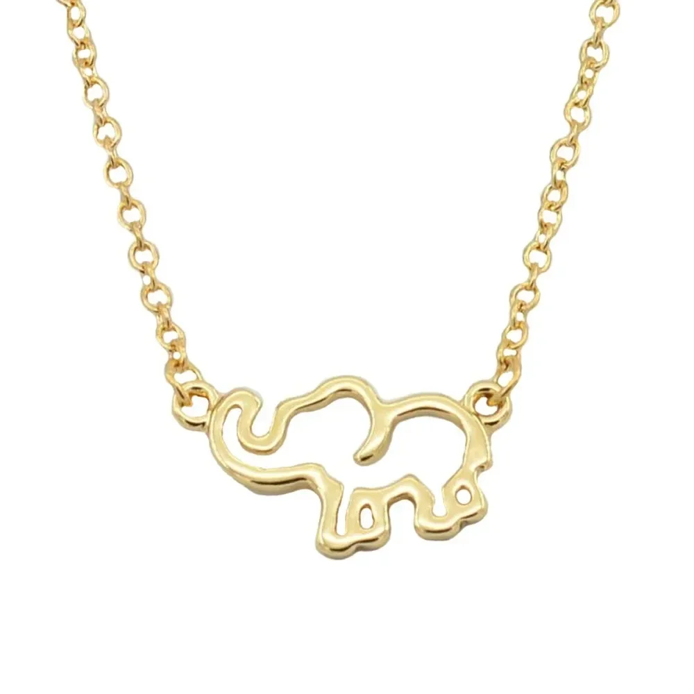 SUMENG 2024 New Fashion Origami Elephant Pendant Necklaces Cute Animal Choker for Women Jewelry Gifts