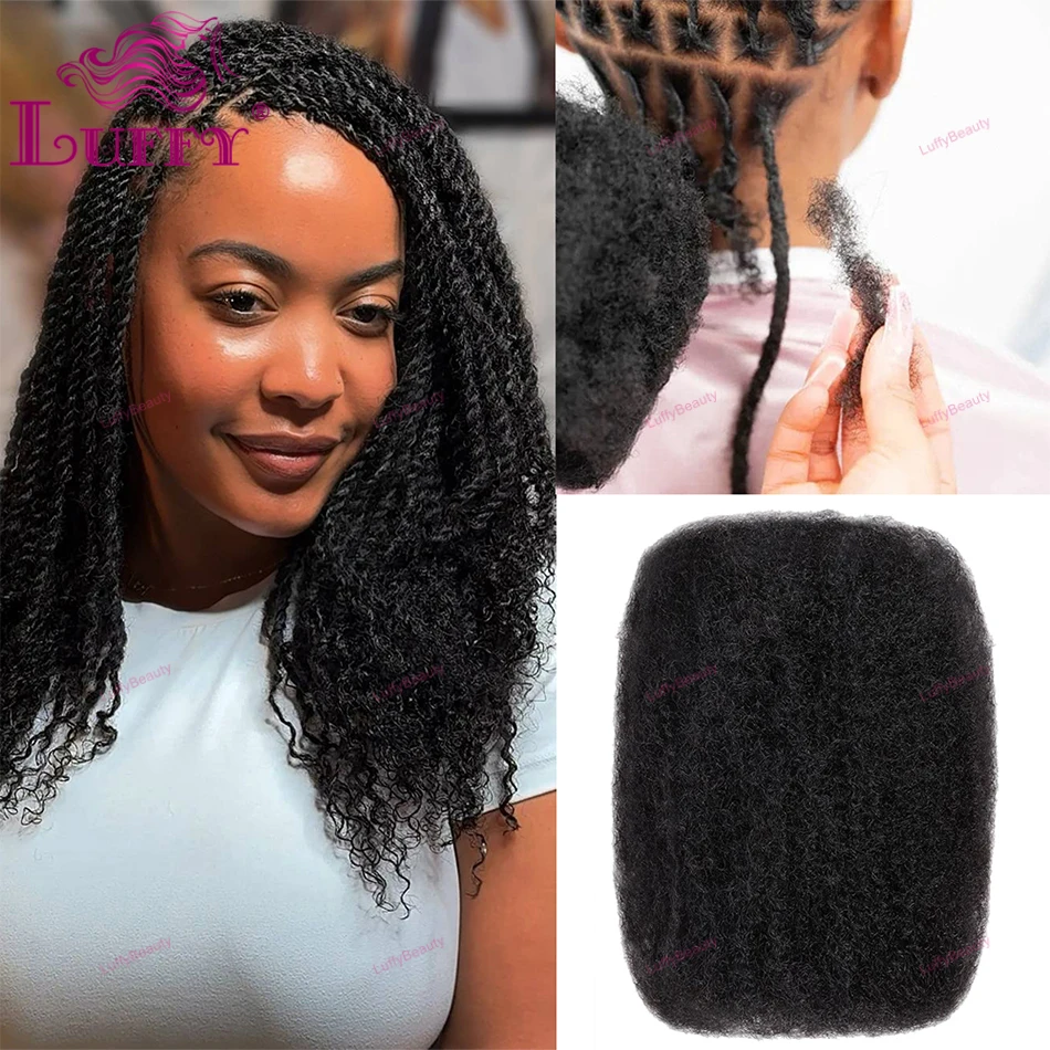 

Афро-кудрявые мини-завитые косы Locs, объемные человеческие волосы, плетение волос для дредов, наращивание волос, 100 г