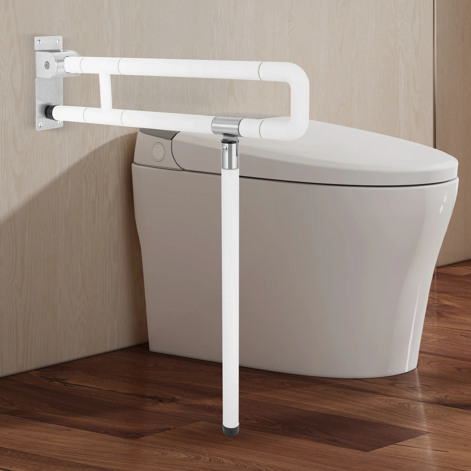 Toilet Grab Bar,Handicap Grab Bars,Foldable Drop down Toilet Rails,Seat Support Aid Assist Rail,Non-slip Toilet Bar