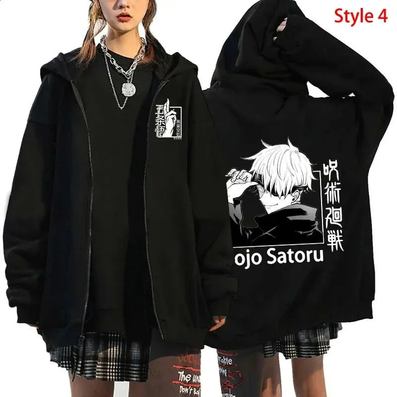 

Gojo Satoru Jujutsu Kaisen Autumn Winter Zip Hoodie Men Harajuku Streetwear 2025 Vintage Sweater Oversized Long Sleeve Unisex