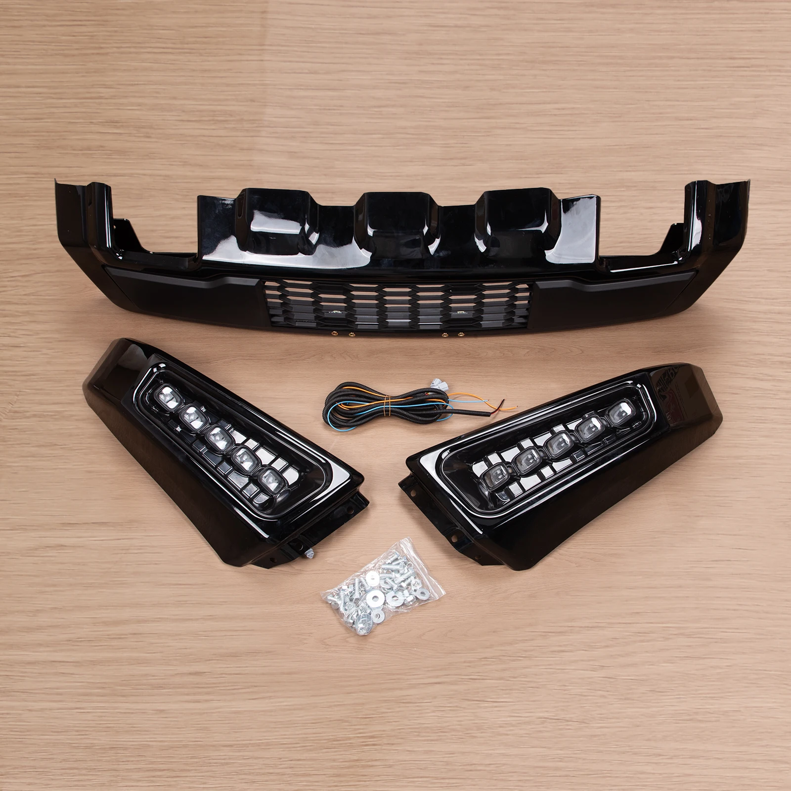 

Стальной передний бампер в стиле Raptor для Ford F150 2015-2017 годов выпуска, черный, с 2 светодиодами