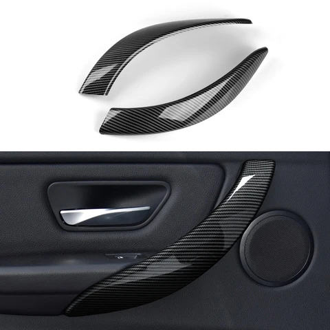 Для BMW F30 F31 F34 3GT F32 F33 F36 (2012-2020) Крышка панели дверных поручней, аксессуары для отделки автомобиля, наклейка из АБС-пластика из углеродного волокна
