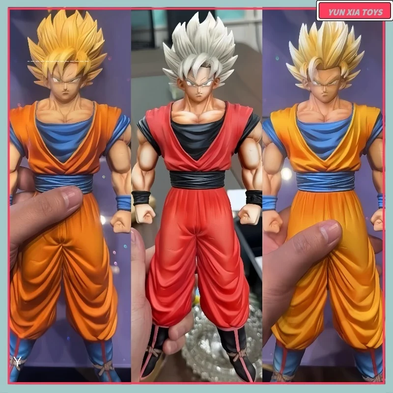 

32cm Weekly Color Super Race Wukong Super One Super Two Wukong Double Headed Carving Anime Trendy Play Gk Handheld Ornament Gift