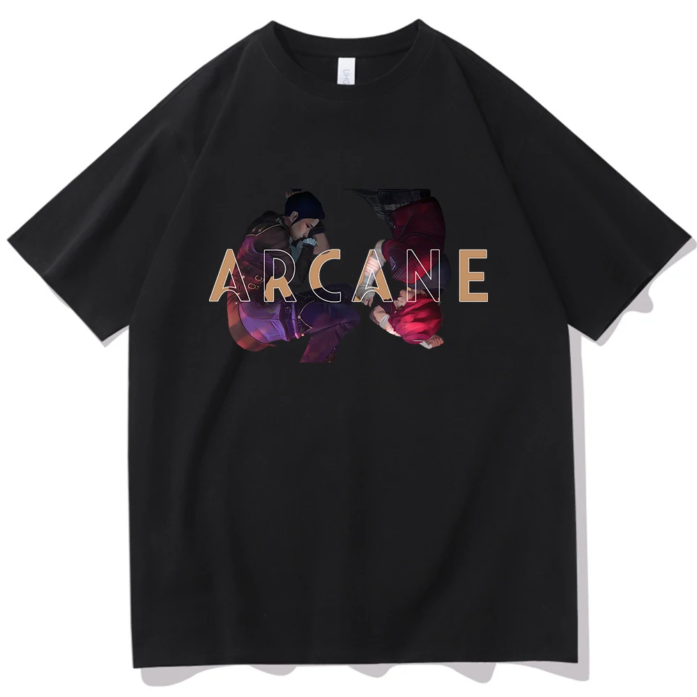 

Vi & Caitlyn Arcane T-shirt O-Neck Short Sleeve Shirts Fans Gift
