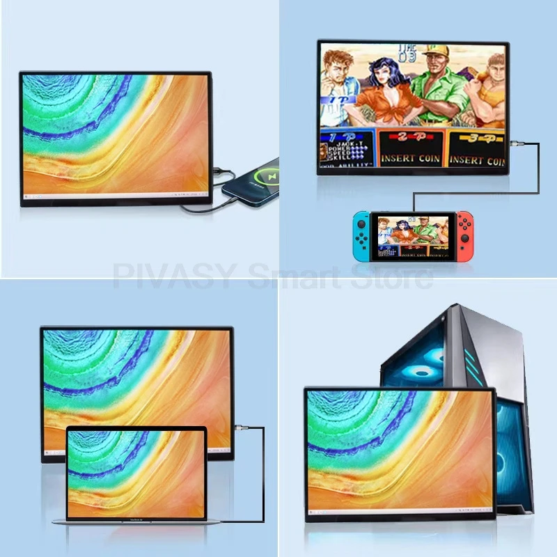 10,5 inch touchscreen tv-monitor mobiel lichtgewicht draagbaar high-definition verzadiging voor film thuisfeest kantoor bedrijf
