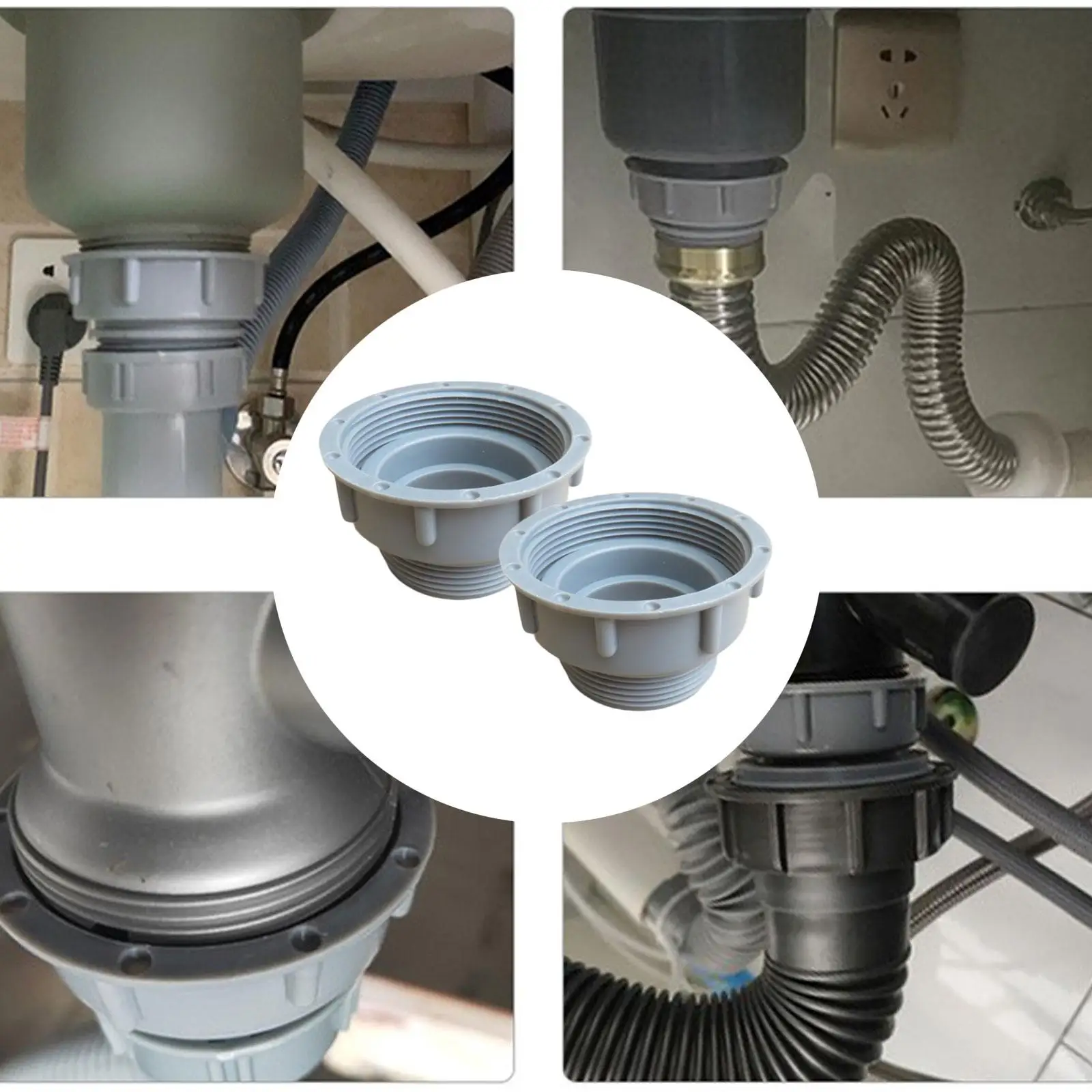 Sink Drain Adapter Repair Parts PVC Universal Coupling Extension for Kitchen Sink Plumbing Device Installation