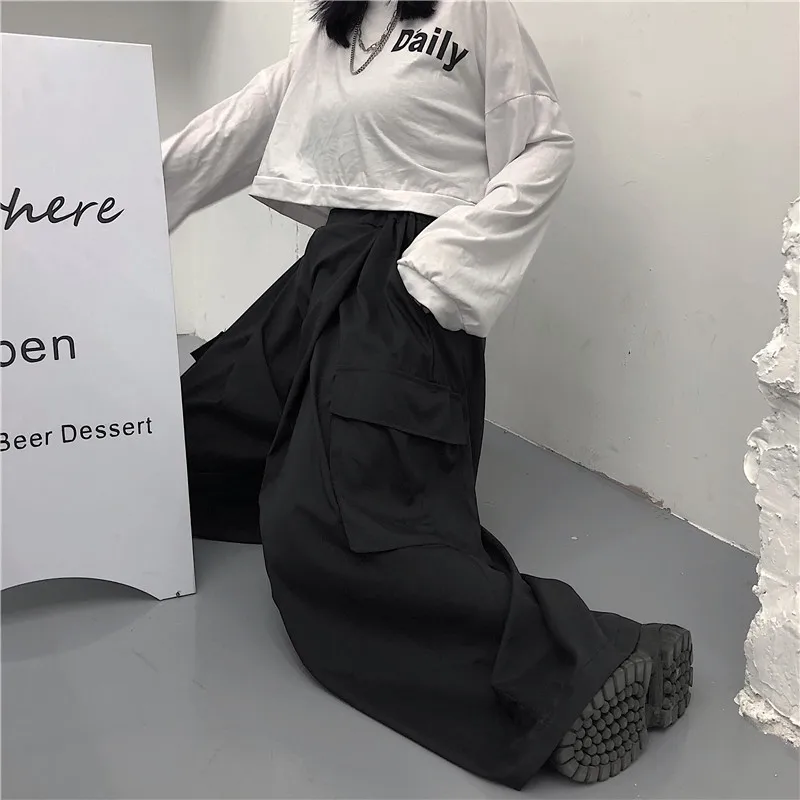 Männer Yamamoto Stil Lose Breite Bein Hosen Persönlichkeit Stylist Kleidung Hip Hop Hose Röcke City Boy Chic Unisex Dance Streetwear