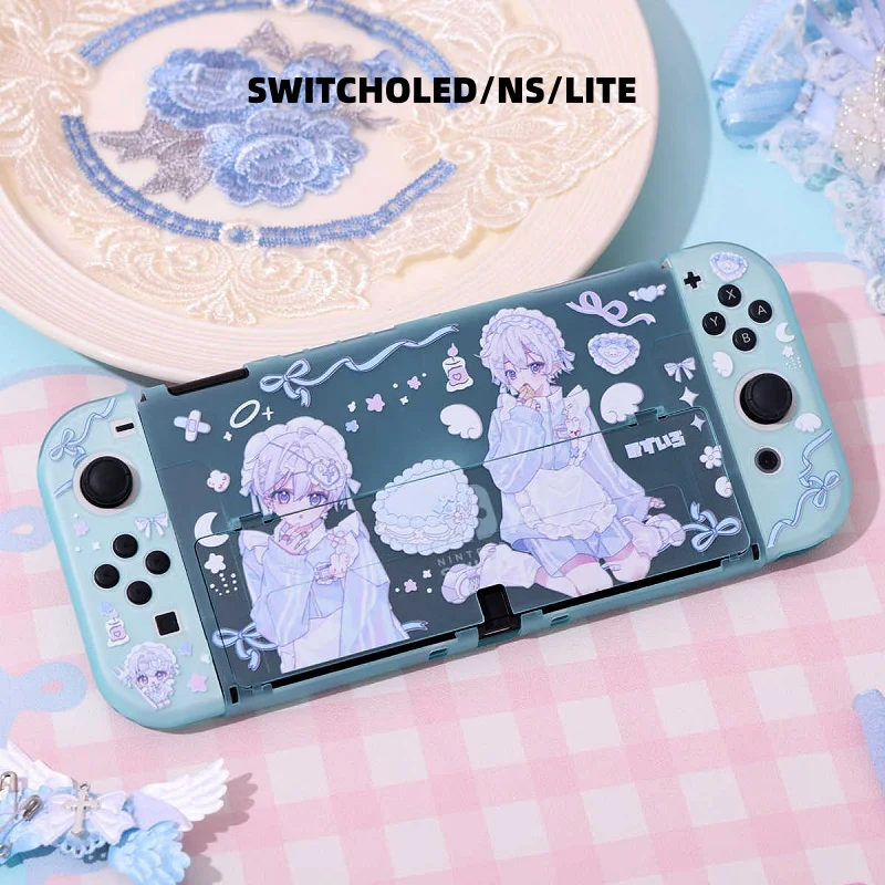 

Оригинальный дизайн Switcholed Protective Shell Cartoon Custom Blue Y2k Dreamy Girl Ns/Lite Защитный корпус Аниме Игры Периферийные устройства