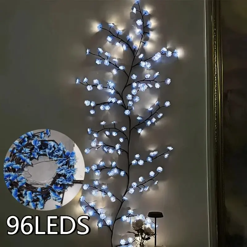 96LEDS Bendable Willow Vine Lights, 8Moeds Rattan Tree Decorative Light, Night Light, for Wall Bedroom Indoor Outdoor Christmas