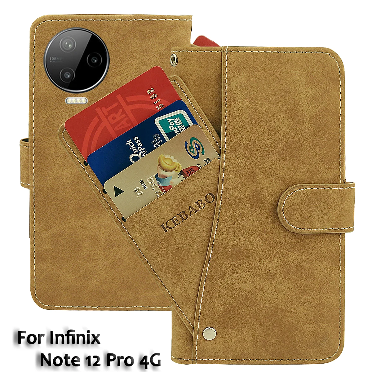 

Vintage Leather Wallet Infinix Note 12 Pro 4G Case 6.7" Flip Luxury Card Slots Cover Magnet Phone Protective Cases Bags