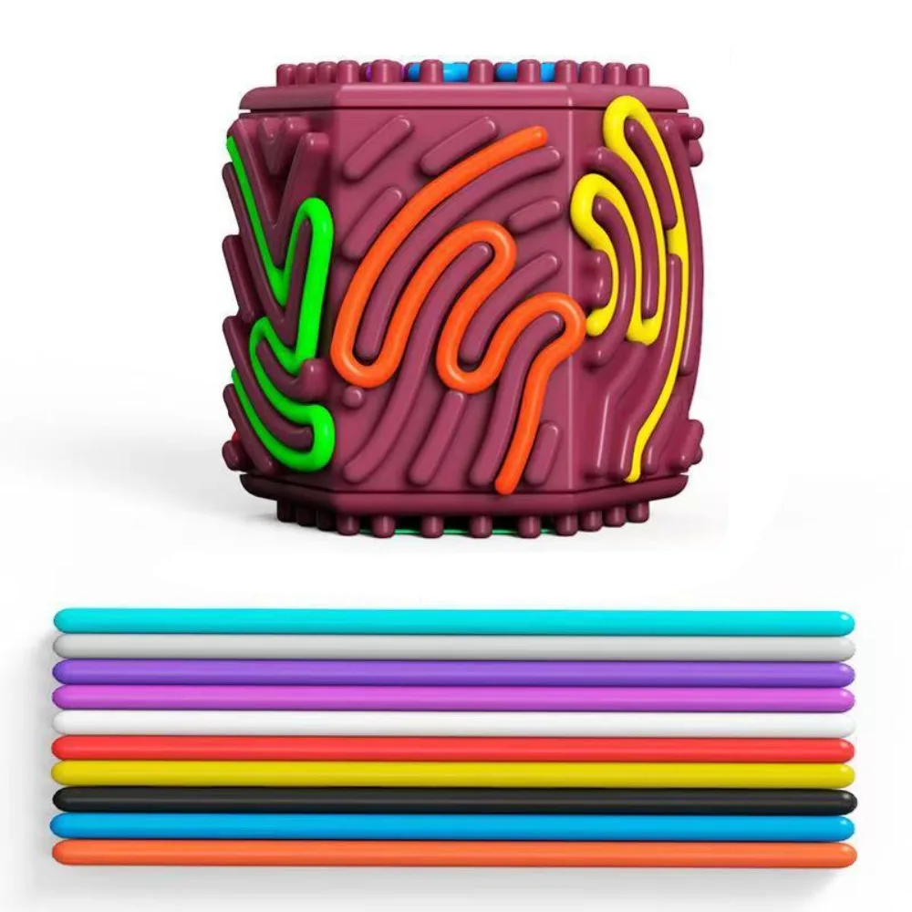 

Multi-faceted Sensory Activity Board 3D Stereoscopic Rainbow Color Tactile Sensory Activity Silicone Material Twist Rope