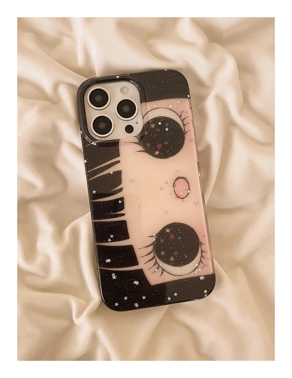 Cartoon Anime Glänzende Augen Niedliche Handyhülle für iPhone 17 16 15 14 13 18 Pro Max Mädchen Glitzernde Große Augen Rückseiten-Handyhülle Capa – Detail 14