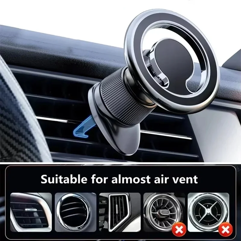 Support magnétique pour téléphone portable, à fixer sur la grille d’aération de la voiture, avec aimant puissant, compatible avec Magsafe, pour iPhone 17, 16, Xiaomi, Huawei, kit GPS.