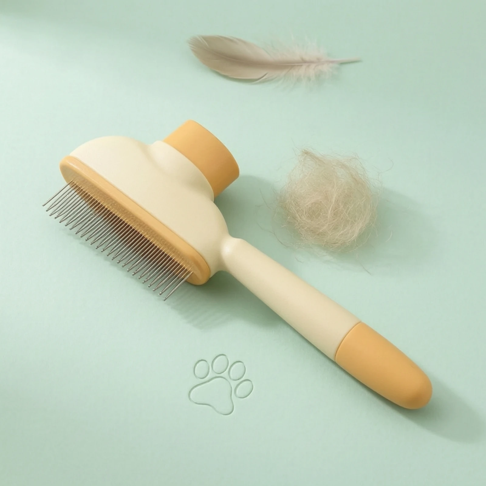 Self-Cleaning Slicker Brush Professional Self-Cleaning Shedding Brush Dog and Cat Comb Efficient Deshedding Tool Ergonomic
