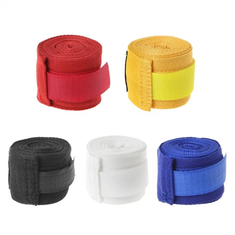 Cotton Boxing Bandage Wrist Wraps Adjustable Muay Thai Taekwondo Hand Boxing Handwraps Combat Training Handguard Elastic Bandage