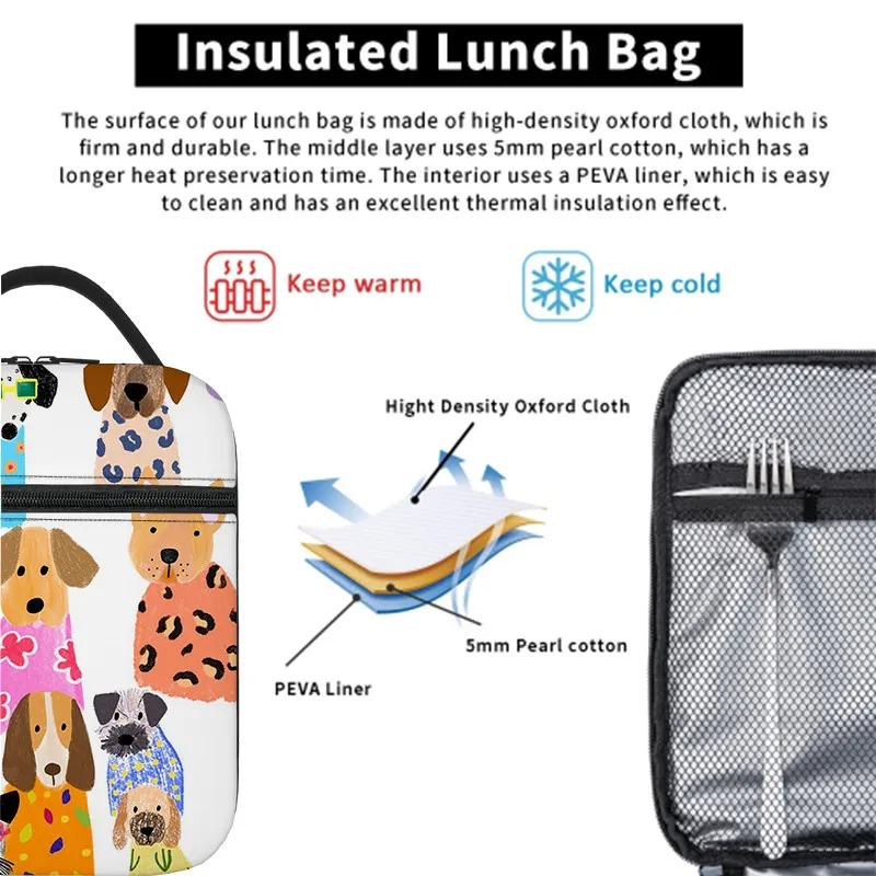 Cartoon Dog Handheld Insulation Lunch Bag for Boy/Girls Best Gifts 3D Cartoon Portable Lunch Box Bag Picnic Bag