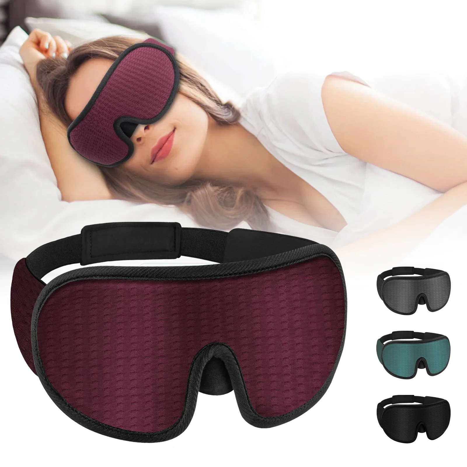 

100% Blackout 3D Sleeping Mask For Eyes Soft Sleeping Aid Eye Mask with Adjustable Strap Travel Eyeshade Breathable Slaapmasker