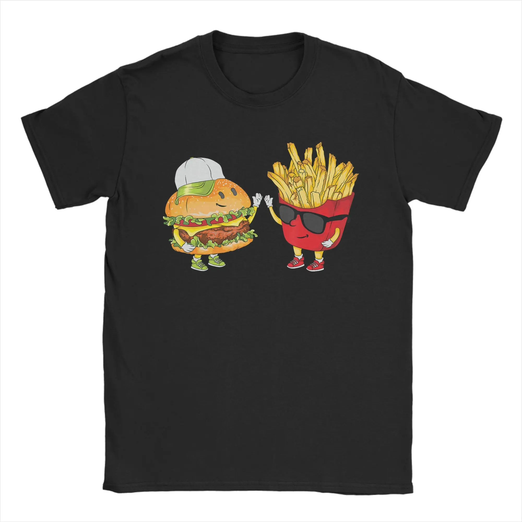 Men Hamburger French Fries Combo Snacks Fast 		 T Shirts  100% Cotton Clothes Funny Short Sleeve O Neck Tee Shirt Adult T-Shirts