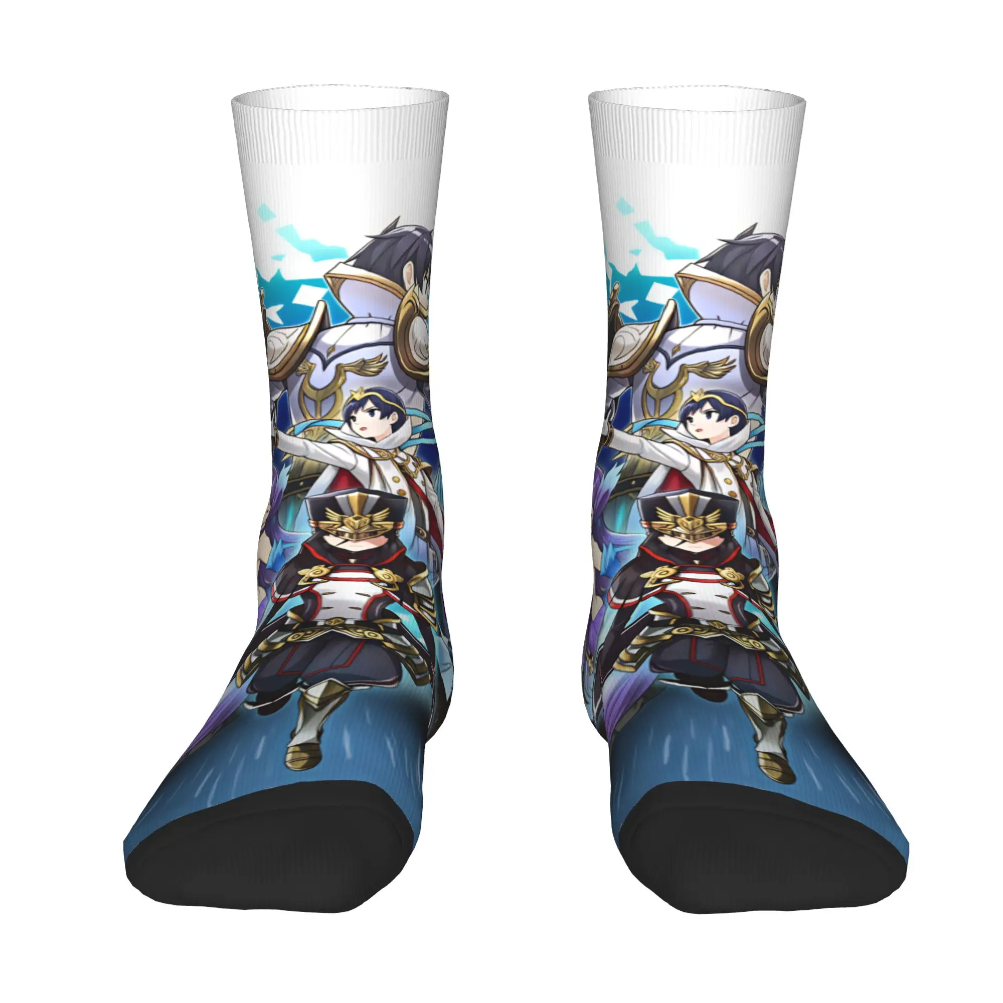 X-Xenoblade C-Chronicles Anime Mens Crew Socks Unisex Kawaii 3D Printing Game Dress Socks