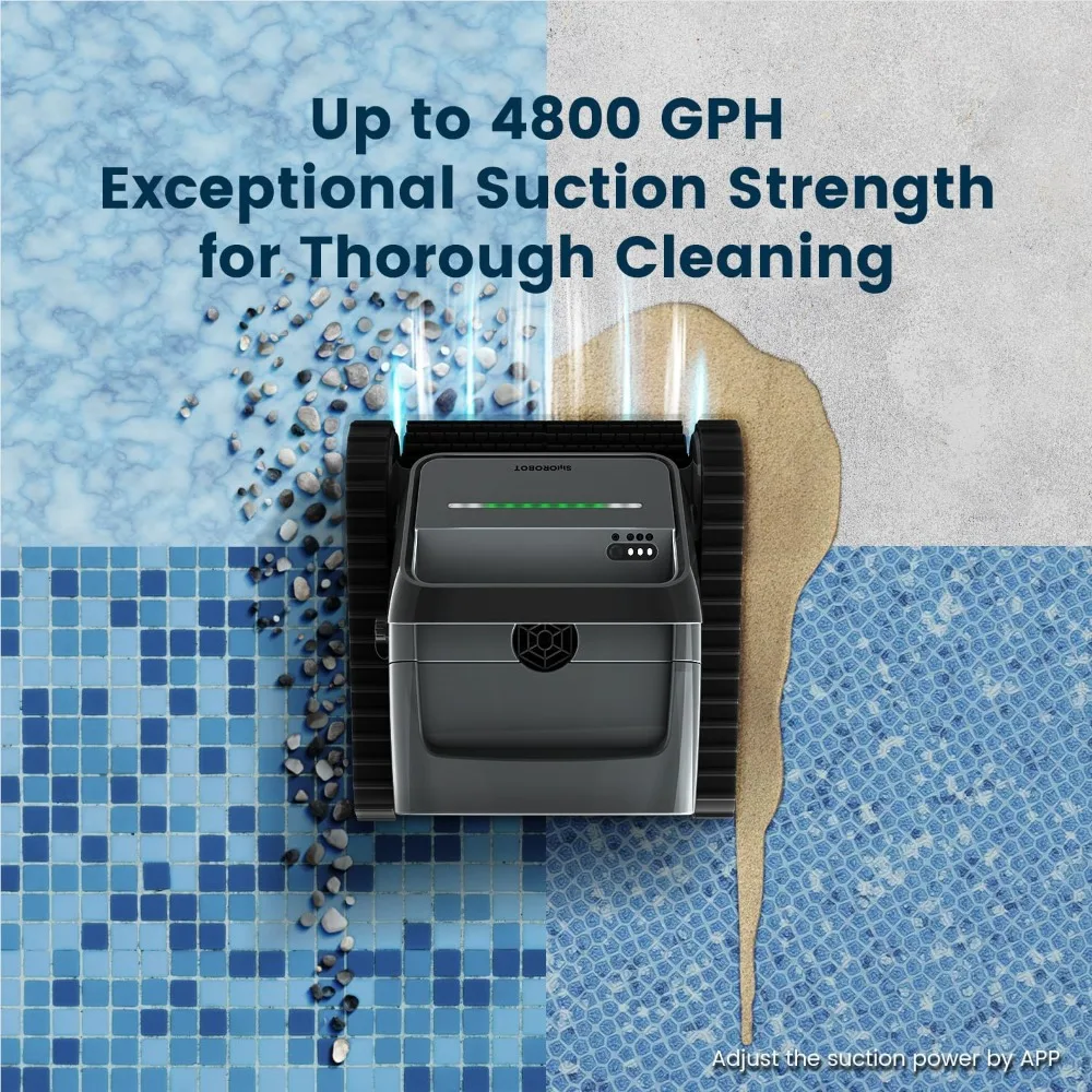 

Cordless Pool Robot Vacuum for Inground Pools up to 2500 Sq.ft – Weekly Timer, Dual Filtration, Ultra-Powerful Suction,