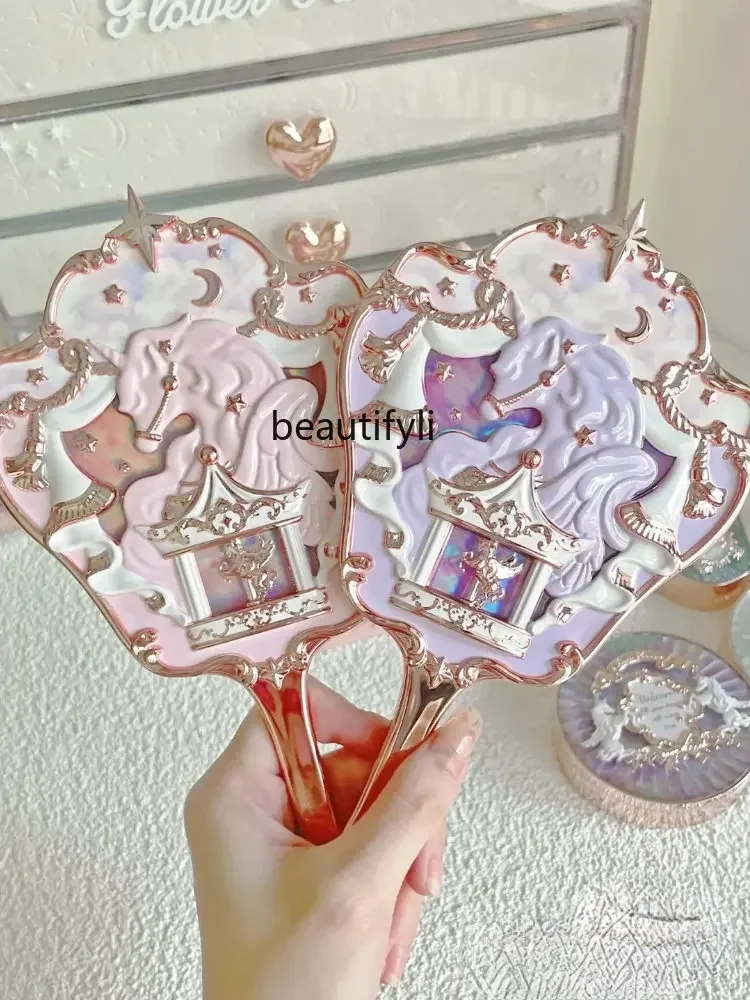 yj Flower Know Unicorn Crystal Handheld Mirror Makeup Mirror Peripheral