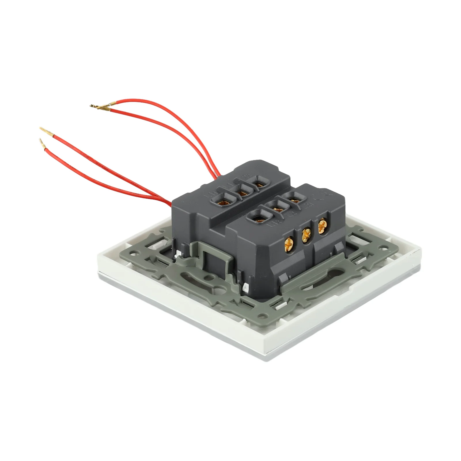 Modern Switch 82x82mm Dual Control Switch Easy To Clean Economical Choice Fashionable Design Flame-Retardant PC