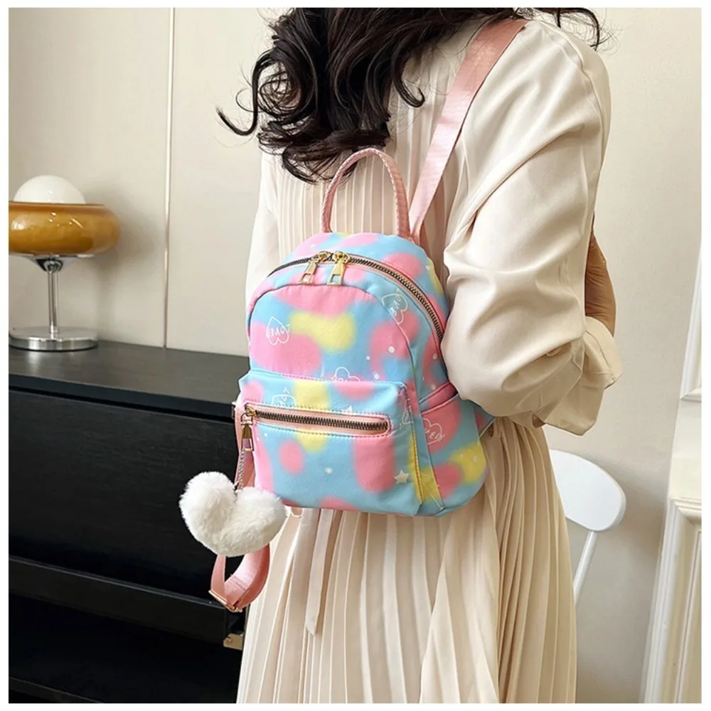 Mini Backpack Women Nylon Cute Small Shopper Handbags Multicolor Book Bags Girls Fashion Shoulder Bag