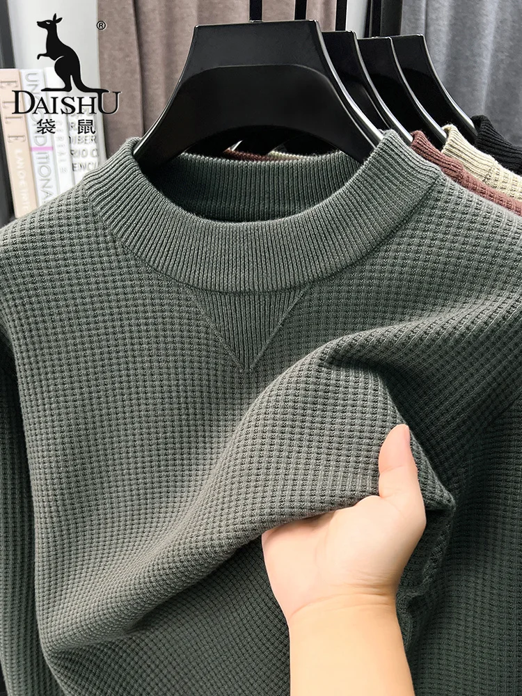 

Kangaroo Men's Knitted Sweater Winter Thiened f High Collar Casual Warm Base irt Top Mid-aged Faionable Leisure