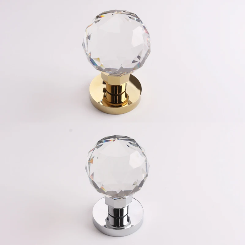 

Top Luxury European American Crystal Ball Knobs Interior Entrance Door Knobs Lock Background Wall Invisible Hidden Door Locks