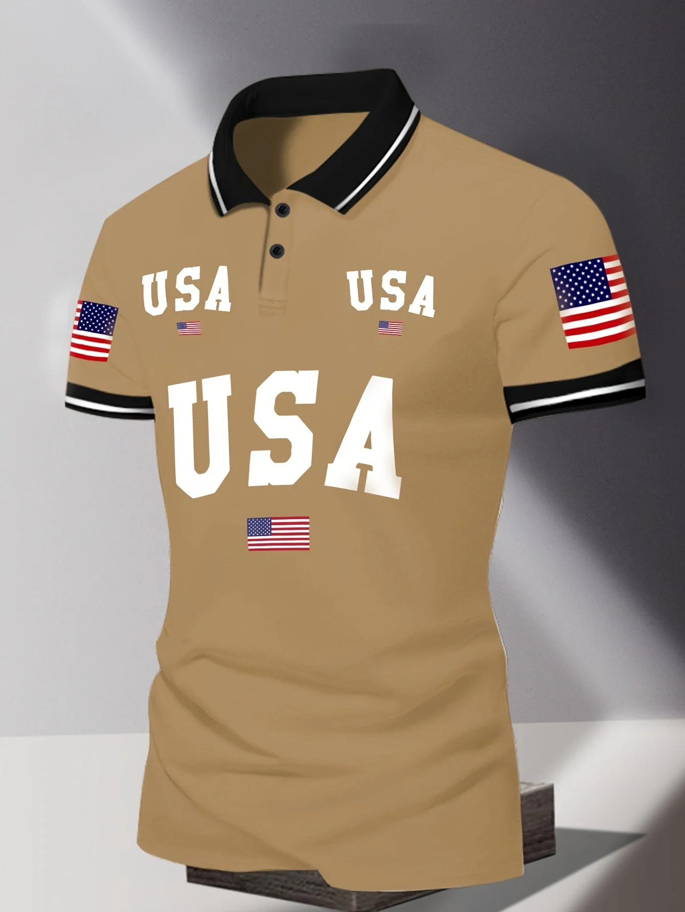 Sommerliches, atmungsaktives Herren-Poloshirt zum 250. Jahrestag des Unabhängigkeitstags, amerikanisches Herrenhemd, Kleidung mit amerikanischer Flagge bedrucktes Poloshirt-Oberteil – Detail 11