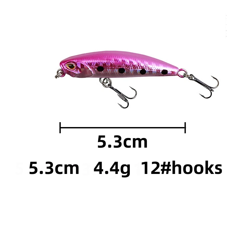 1 Pcs Minnow Fishing Lure 53mm 4.4g 3D Eyes Crankbait Wobbler Artificial Plastic Hard Bait Fishing Tackle