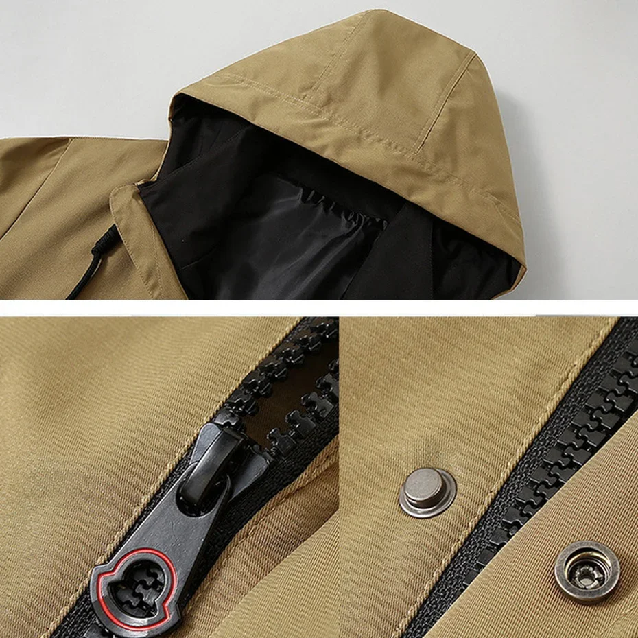 10XL Plus Size Cargo Jackets Men Spring Autumn Windbreaker Jacket Coat Fashion Casual Print Cargo Coat Male Big Size 10XL