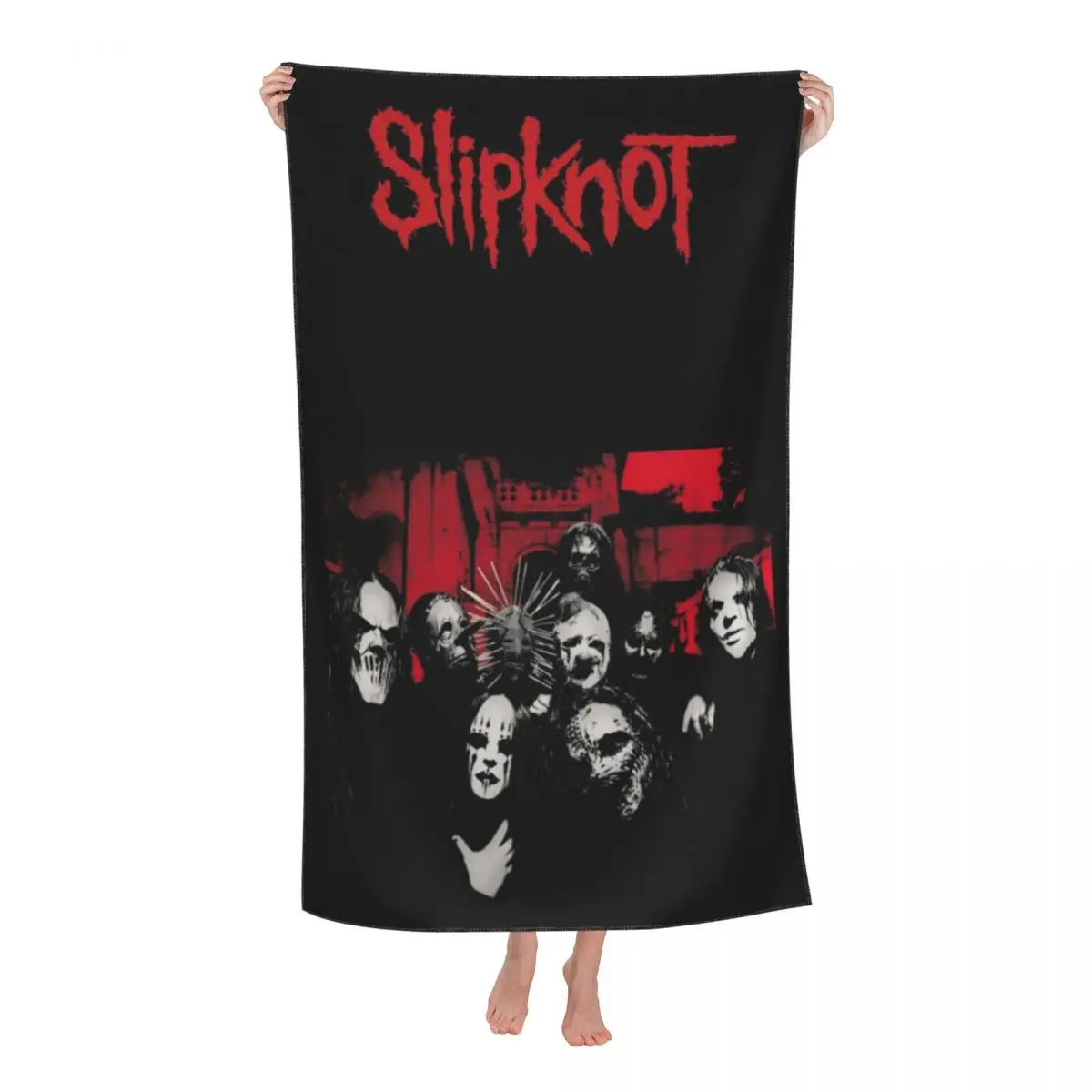 

Custom S-slipknots Wallpaper Beach Towel Quick Drying Heavy Metal Soft Linen Microfiber Bath Sauna Towels