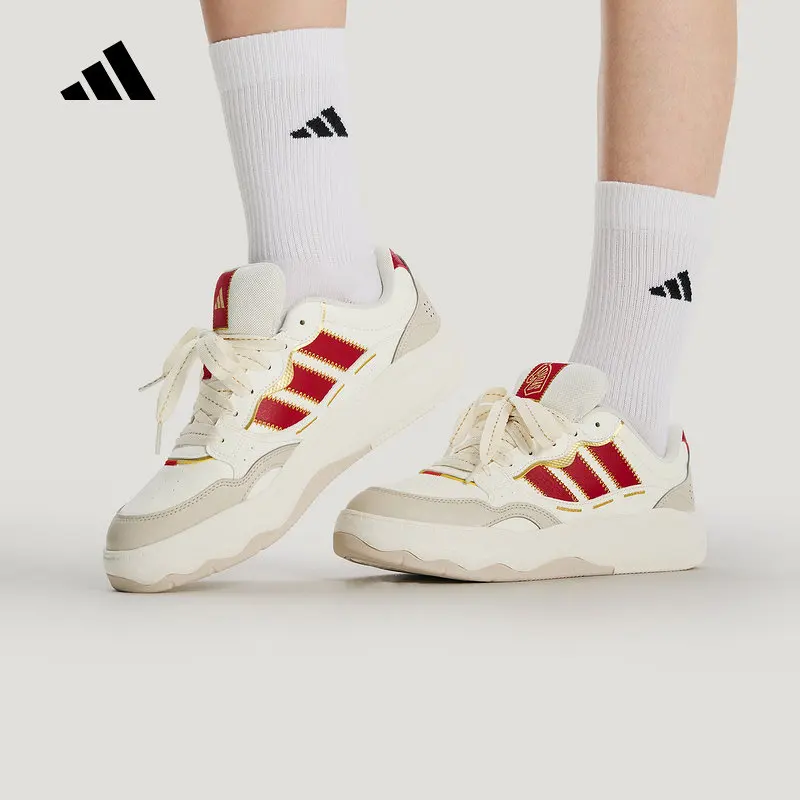 Adidas Mens Low Top Skateboarding Shoes KH9021 Off White Energy Red Bright White
