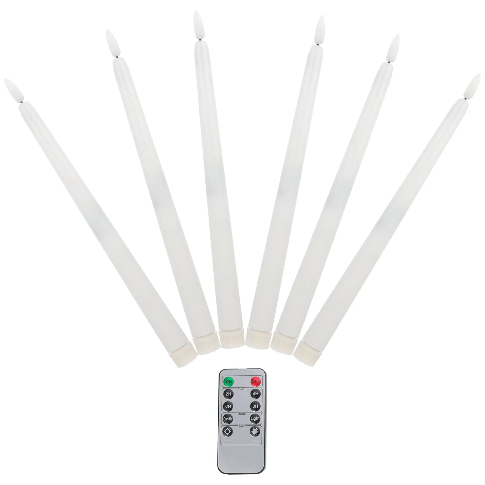 

6pcs Electronic Light Flameless Taper Candles Led Long Decorative Candlesticks Bright Warm Light No Melt No